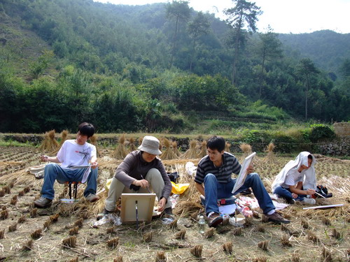 学生在野外学生教学