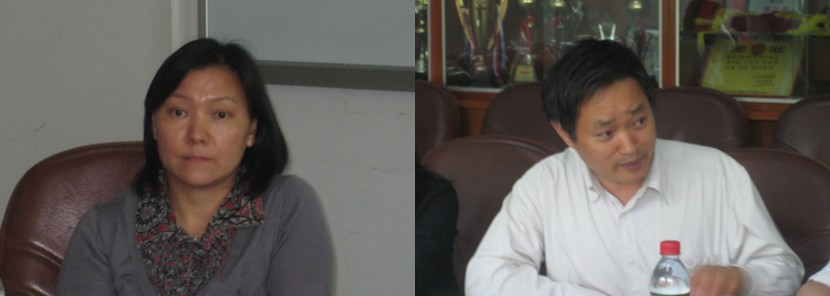 李青副处长(左)、朱文忠副院长(右)讲话