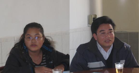 李彩娣(左)、谢应东(右)讲话