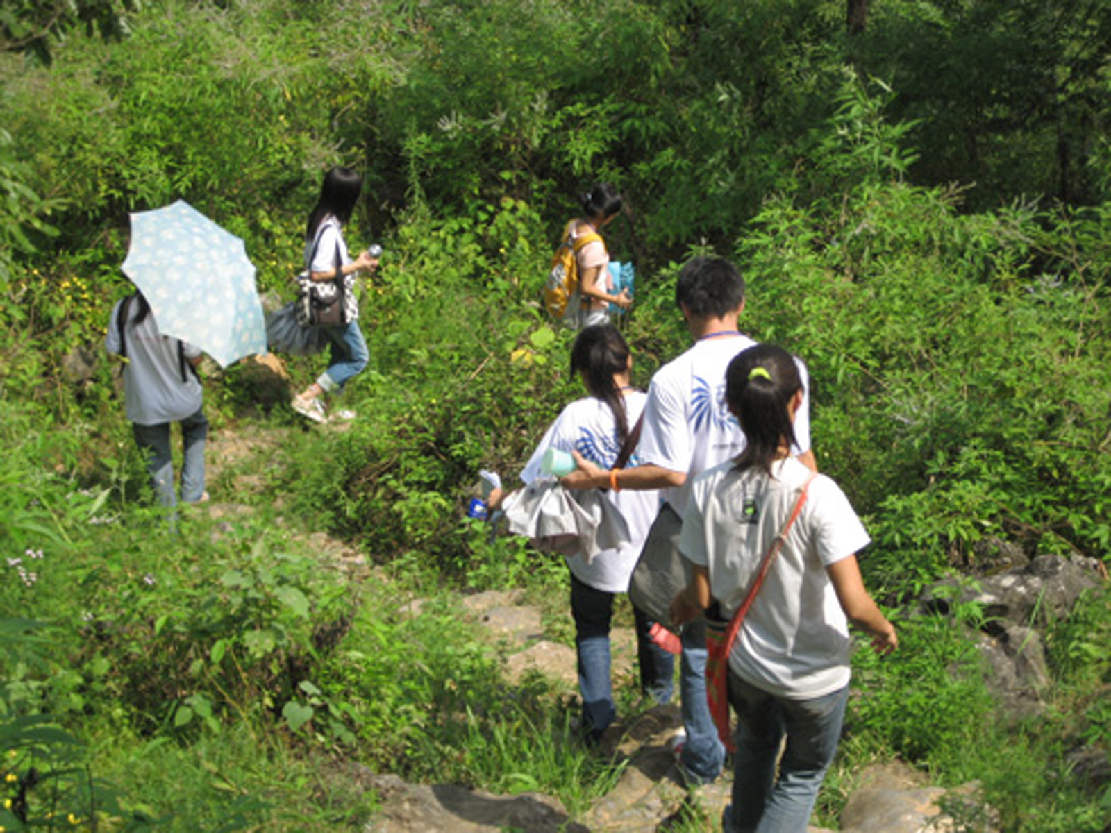 走在孩子上学的路上
