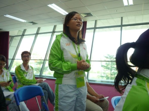 志愿者唐雪娇发表自己的志愿感言