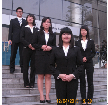 全赢霄队(左起卢楚鹏、 方奕敏、于海兰、金智超、陈恂如)